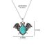 Fashion Bat Turquoise Pendant Necklace 1 Piece Bat Droplet Loose Chain Necklace
