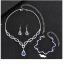 Fashion White Three-piece Suit Geometric Diamond Necklace Earrings And Bracelet Set