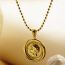 Fashion Gold Necklace Irregular Round Plate Stainless Steel Necklace With Avatar