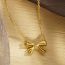 Fashion Gold Necklace Stainless Steel Bow Necklace