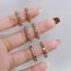 Fashion Size 6 Open Ring Copper And Diamond Geometric Open Ring