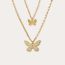 Fashion Butterfly Gold Plated Copper Butterfly Necklace With Diamonds