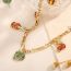 Fashion Leaves Gold-plated Copper Leaf Necklace With Diamonds