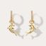 Fashion 4# Gold-plated Copper Round Earrings