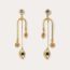 Fashion 4# Gold-plated Copper Round Earrings
