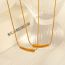 Fashion Golden 2 Titanium Steel Curved Necklace