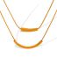 Fashion Golden 2 Titanium Steel Curved Necklace