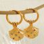 Fashion Eh381 Gold Earrings Stainless Steel Diamond Scallop Hoop Earrings
