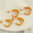 Fashion Gold Titanium Steel C-shaped Faucet Earrings
