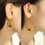 Fashion Small Hollow Gold Earrings Titanium Steel Hollow U-shaped Earrings