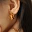 Fashion Gold Titanium Steel Twist Earrings