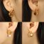 Fashion Brown Tiger Eye Stone Gold Earrings Stainless Steel Irregular Earrings