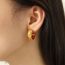 Fashion Gold Titanium Steel Pattern Earrings