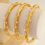 Fashion Gold Stainless Steel Inlaid Pearl Irregular Opening Bracelet