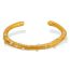 Fashion Gold Stainless Steel Inlaid Pearl Irregular Opening Bracelet