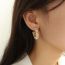 Fashion Gold Titanium Steel Imitation Pearl C-shaped Earrings