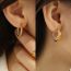 Fashion U Shape Titanium Steel Diamond U-shaped Earrings