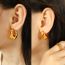 Fashion Gold Stainless Steel C-shaped Earrings