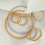 Fashion 8mm Wide Eh357 Gold Stainless Steel C-shaped Earrings