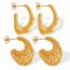 Fashion Golden 2 Titanium Steel Irregular Earrings