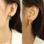 Fashion Green Zirconium Stainless Steel Diamond C-shaped Earrings