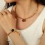 Fashion Adjustable Tiger Eye Stone Silver Collar Stainless Steel Bamboo Open Collar