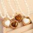Fashion Brown Tiger Eye Stone Gold Necklace Pearl Beads And Diamond Drop Necklace