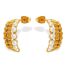 Fashion Gold Titanium Steel Pearl C-shaped Earrings