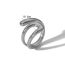 Fashion Silver Titanium Steel Hollow Ring