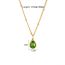 Fashion Green Titanium Steel Diamond Drop Necklace