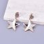 Fashion Rose Gold Titanium Steel Five-pointed Star Earrings