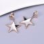 Fashion Rose Gold Titanium Steel Five-pointed Star Earrings