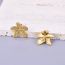 Fashion Gold Titanium Steel Flower Stud Earrings