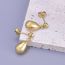 Fashion Gold Titanium Steel Drop Shape Earrings