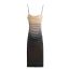 Fashion Coffee Color Mesh Pleated Printed Suspender Long Skirt
