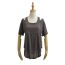 Fashion Dark Gray Cotton Short-sleeved Off-the-shoulder T-shirt Cover-up