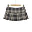 Fashion Black And Red Grid Checked Low-waist Skirt
