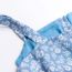 Fashion Blue Floral Bateau Collar Single-breasted Suspender Knee-length Skirt