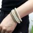 Fashion Gold Multi-layer Imitation Pearl Beaded And Diamond Bracelet Set