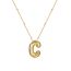 Fashion B Gold Plated Copper 26 Letter Necklace