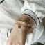 Fashion Silver Alloy Diamond Claw Chain Lock-shaped Multi-layer Bracelet