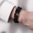Fashion Black Geometric Natural Stone Cross Bracelet Set