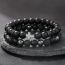 Fashion Black Geometric Natural Stone Cross Bracelet Set