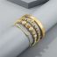 Fashion Black Copper Inlaid Zirconium Geometric Beaded Crown Men's Bracelet Set