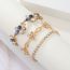 Fashion Gold Alloy Diamond Flower Bracelet Set