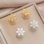 Fashion Golden Pair Alloy Geometric Snowflake Earrings