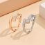 Fashion Silver Copper And Diamond Geometric Open Ring