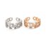 Fashion Silver Copper Diamond Letter Open Ring