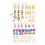 Fashion As Shown In The Picture A Set Of 81 Pieces Alloy Geometric Braided Hair Button Set