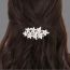 Fashion Silver Metal Leaf Hair Clip With Diamonds